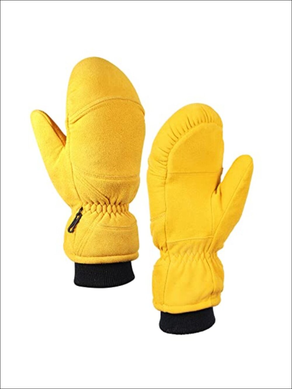 Deerskin Suede Leather Mittens Winter Work Gloves Cold Weather